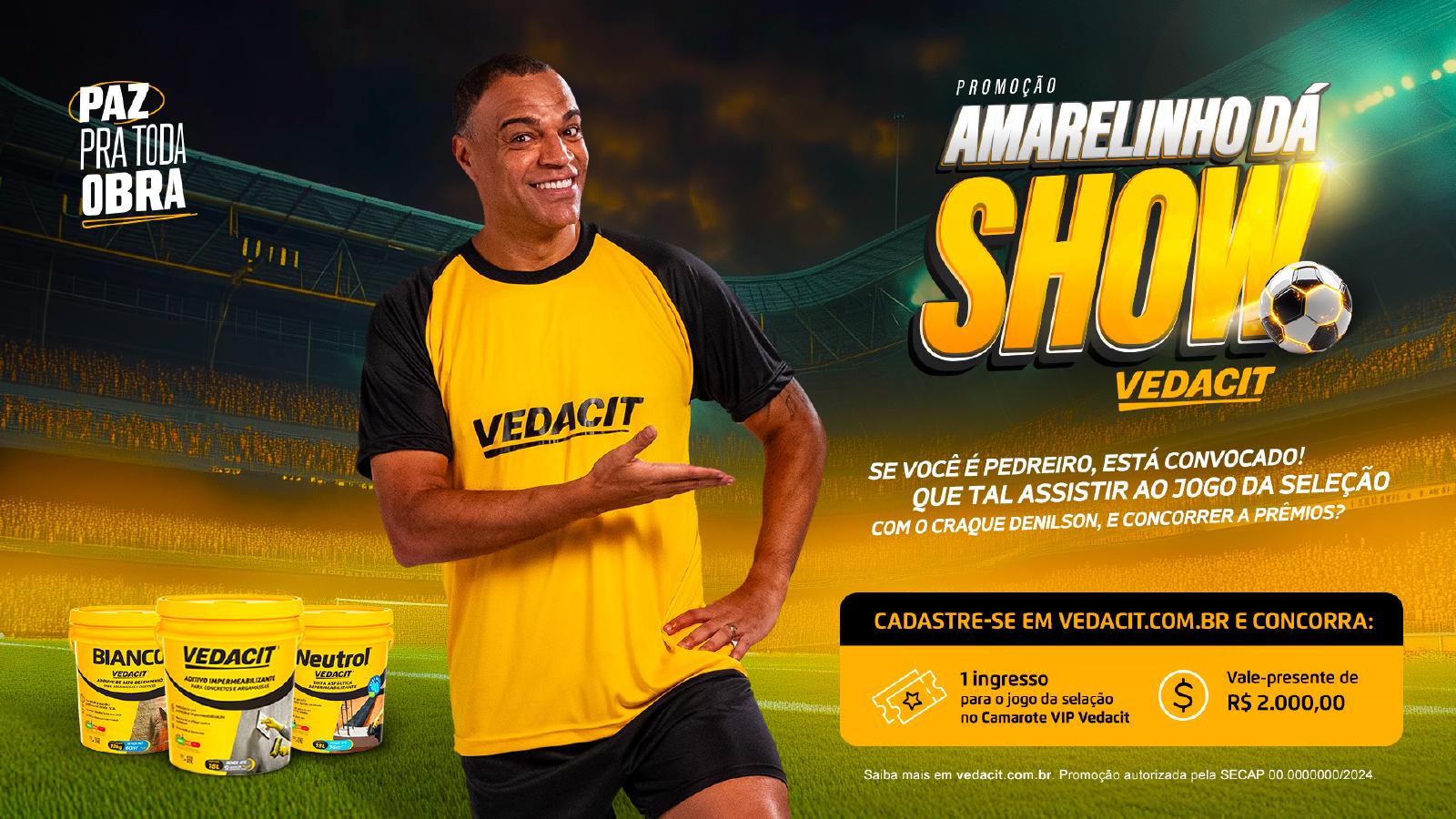 Campanha Vedacit com apresentação de produto e embaixador